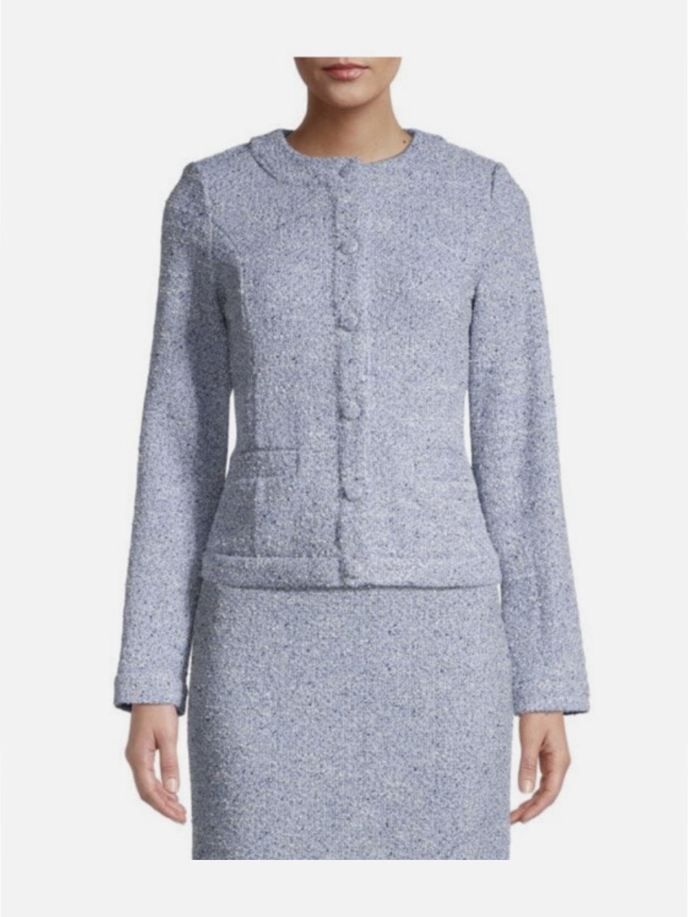 Karl Lagerfeld Knit Tweed Blazer